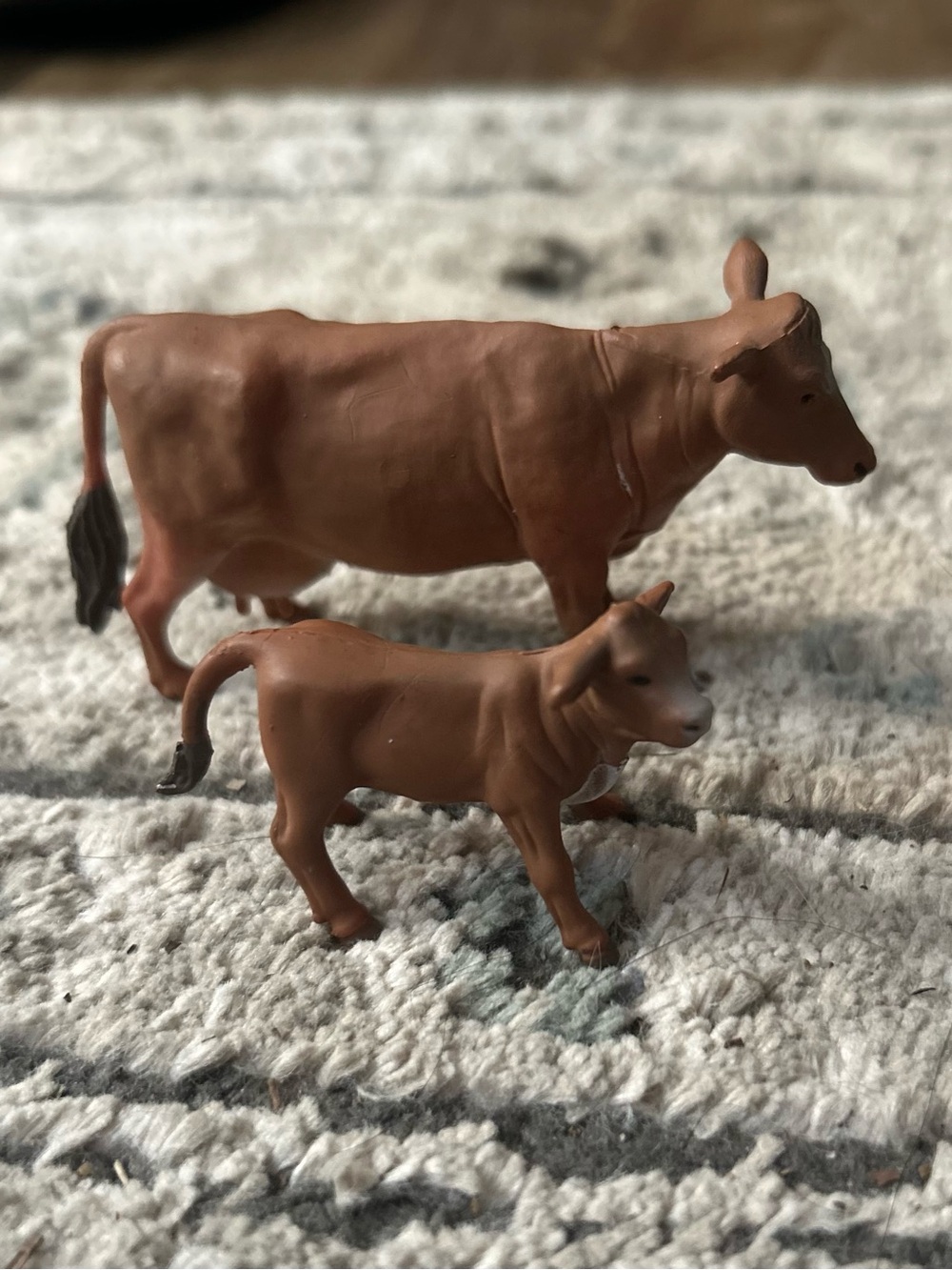 vintage Brown Cow and Calf Figurine Set mama and baby britains